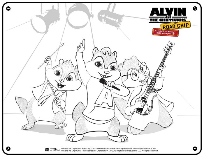 Free alvin and the chipmunks coloring page