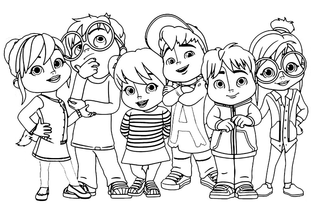 Alvin and the chipmunks coloring pages printable for free download