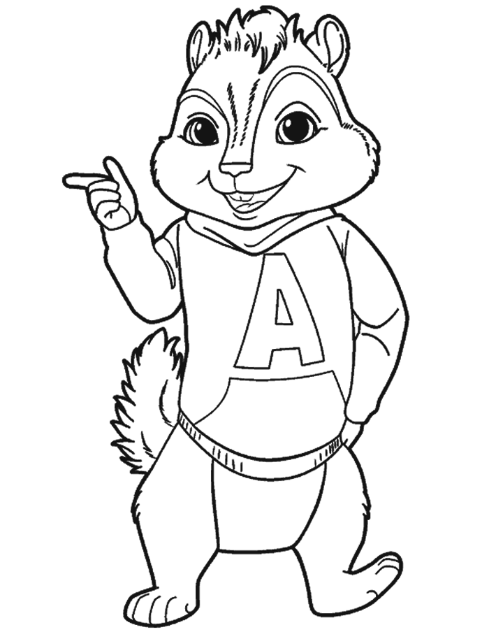 Alvin and the chipmunks coloring pages for kids