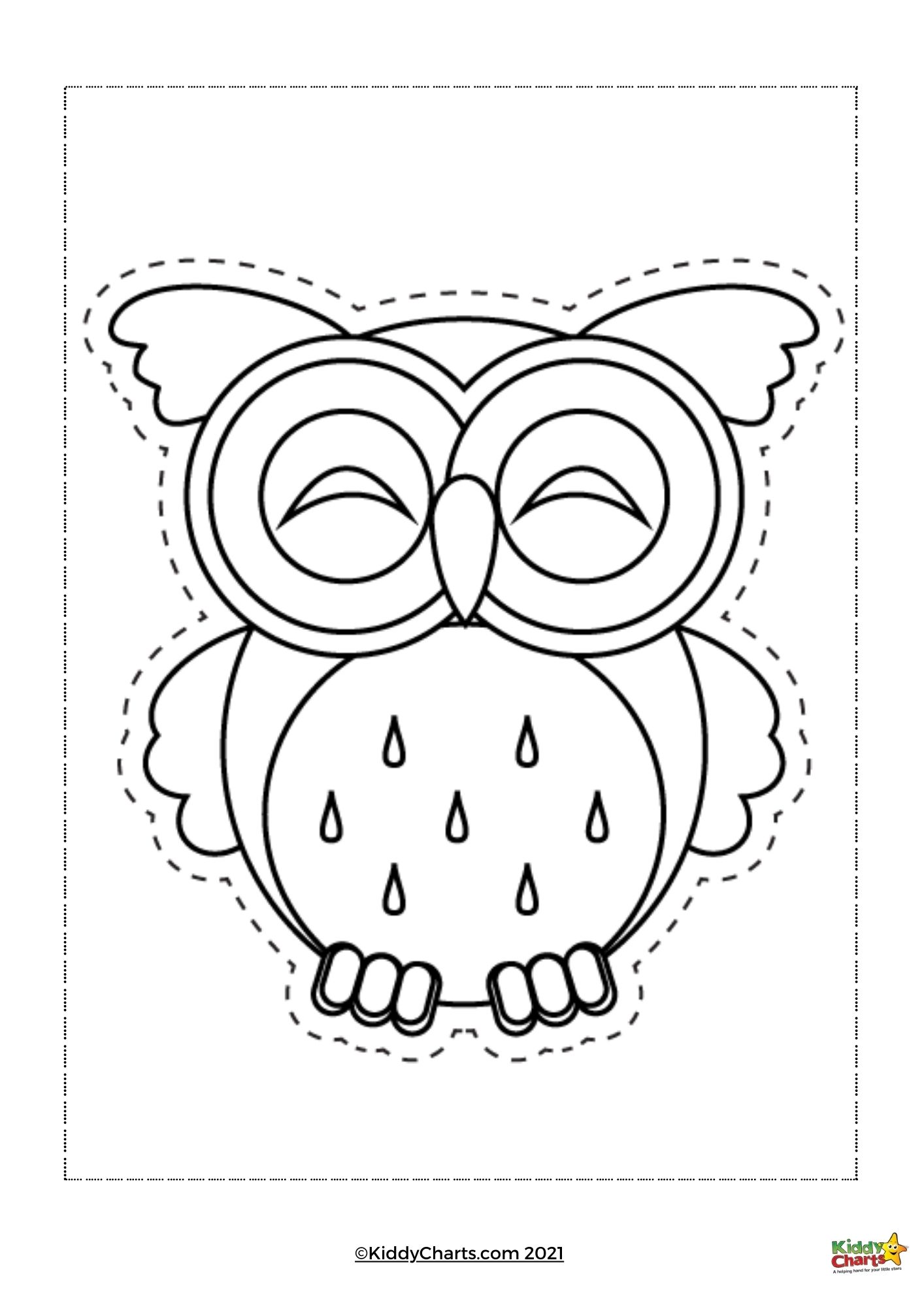 Owl coloring pages cut and colour owls