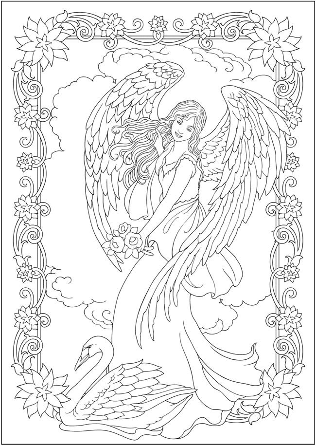 Creative haven elegant angels coloring book by marty noble wele to dover publications coloring pagâ angel coloring pages fairy coloring pages coloring pages