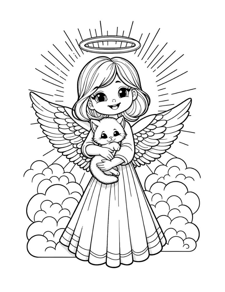 Free angel coloring pages for kids