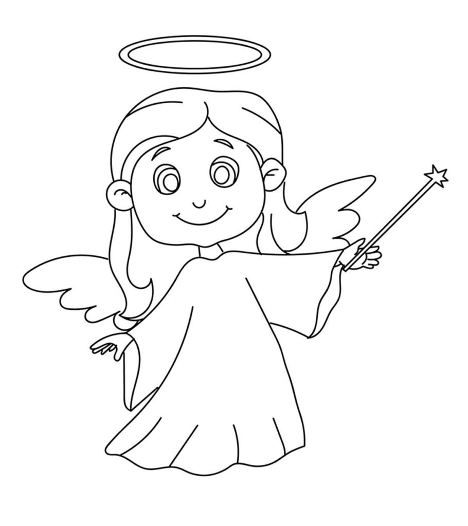 Top free printable cheerful angel coloring pages online