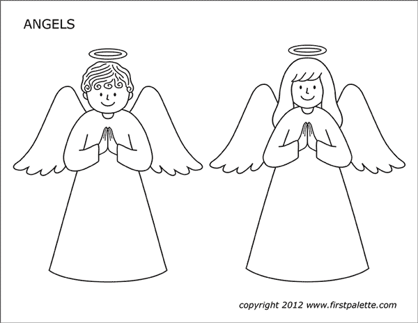 Angels free printable templates coloring pages