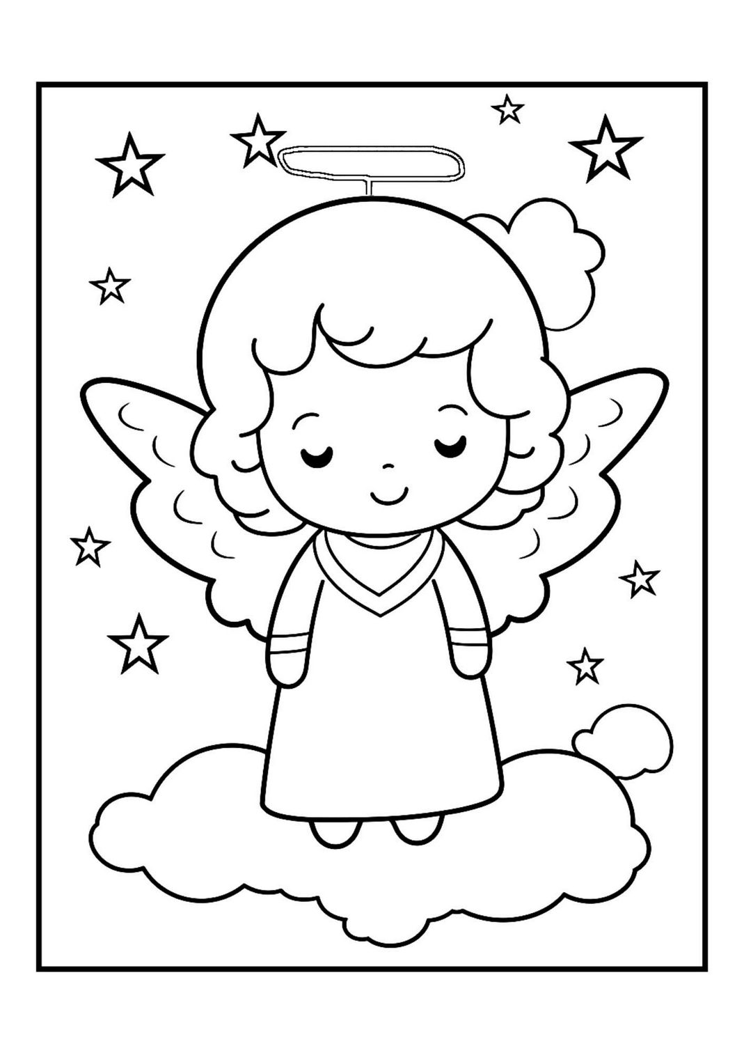 Adorable angel coloring pages north pole christmas