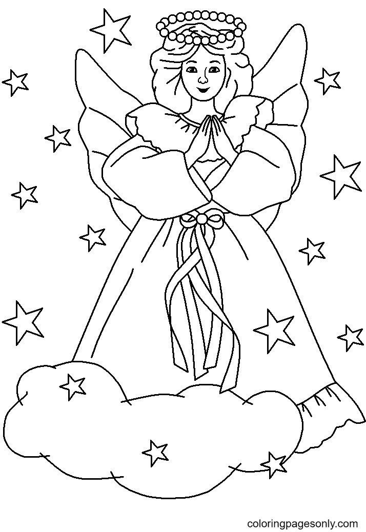 Christmas angels coloring pages printable for free download