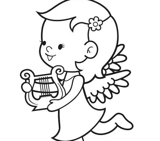 Free easy to print angel coloring pages