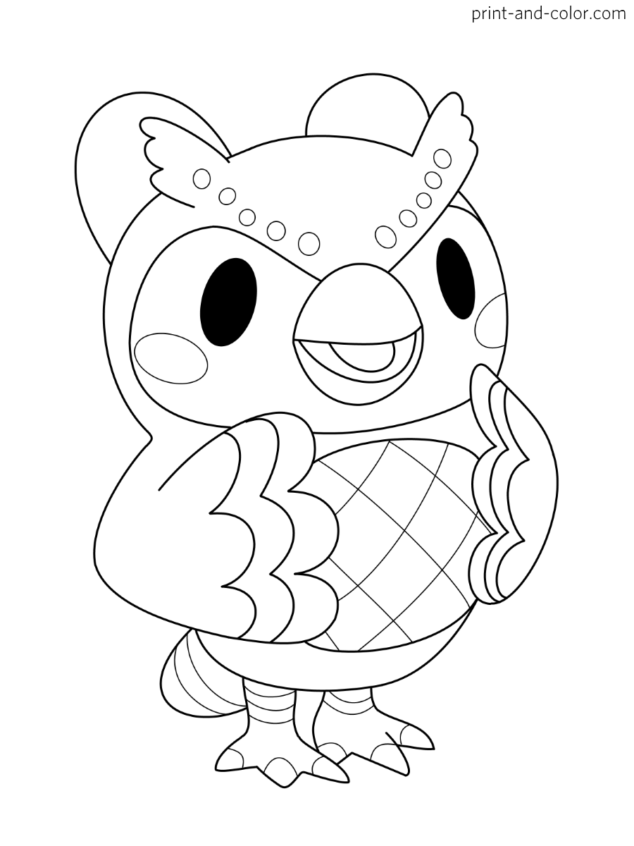 Animal crossing coloring pages print and color