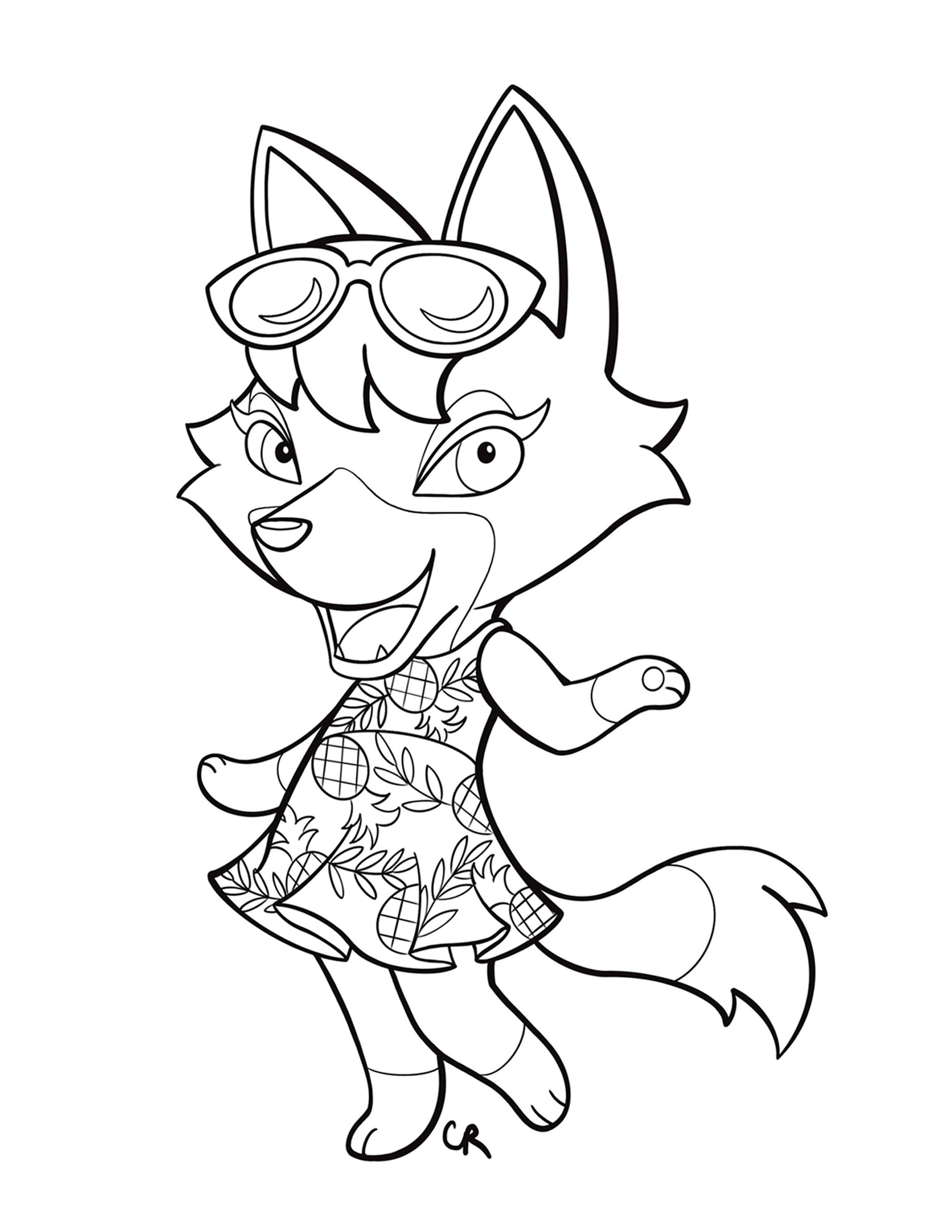 Printable animal crossing coloring pages pack