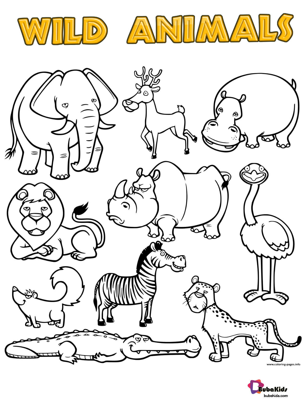 Free download wild animals printable coloring page collection of animal coloring pages for teenâ animals wild zoo animal coloring pages wild animals printable