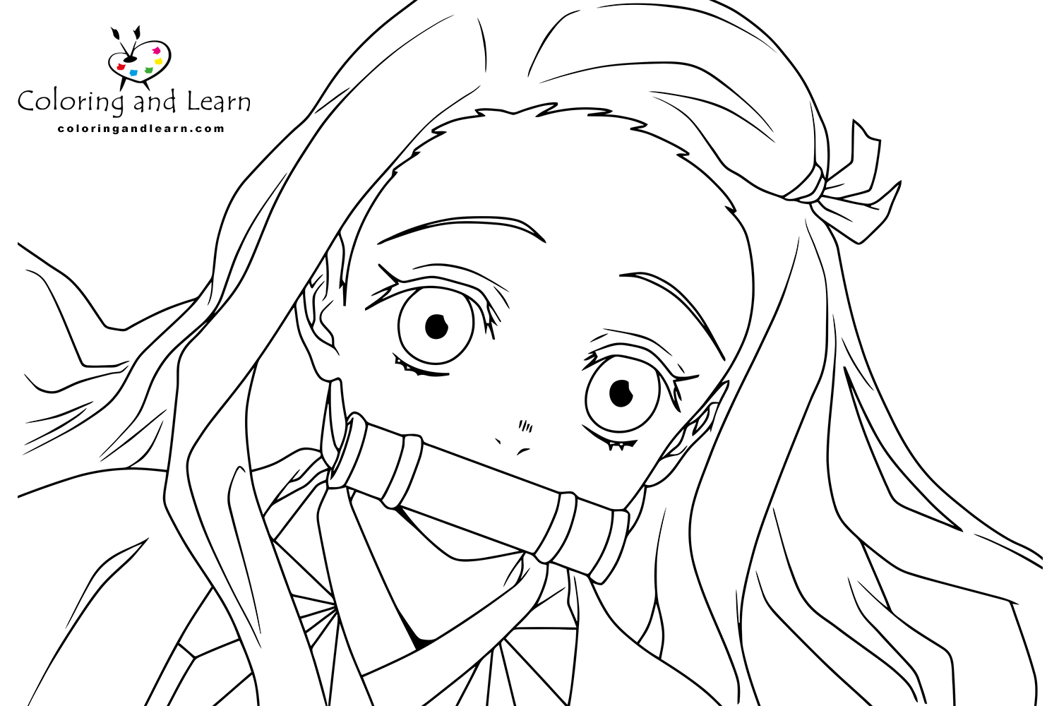 Nezuko anime character coloring pages rcoloringpages