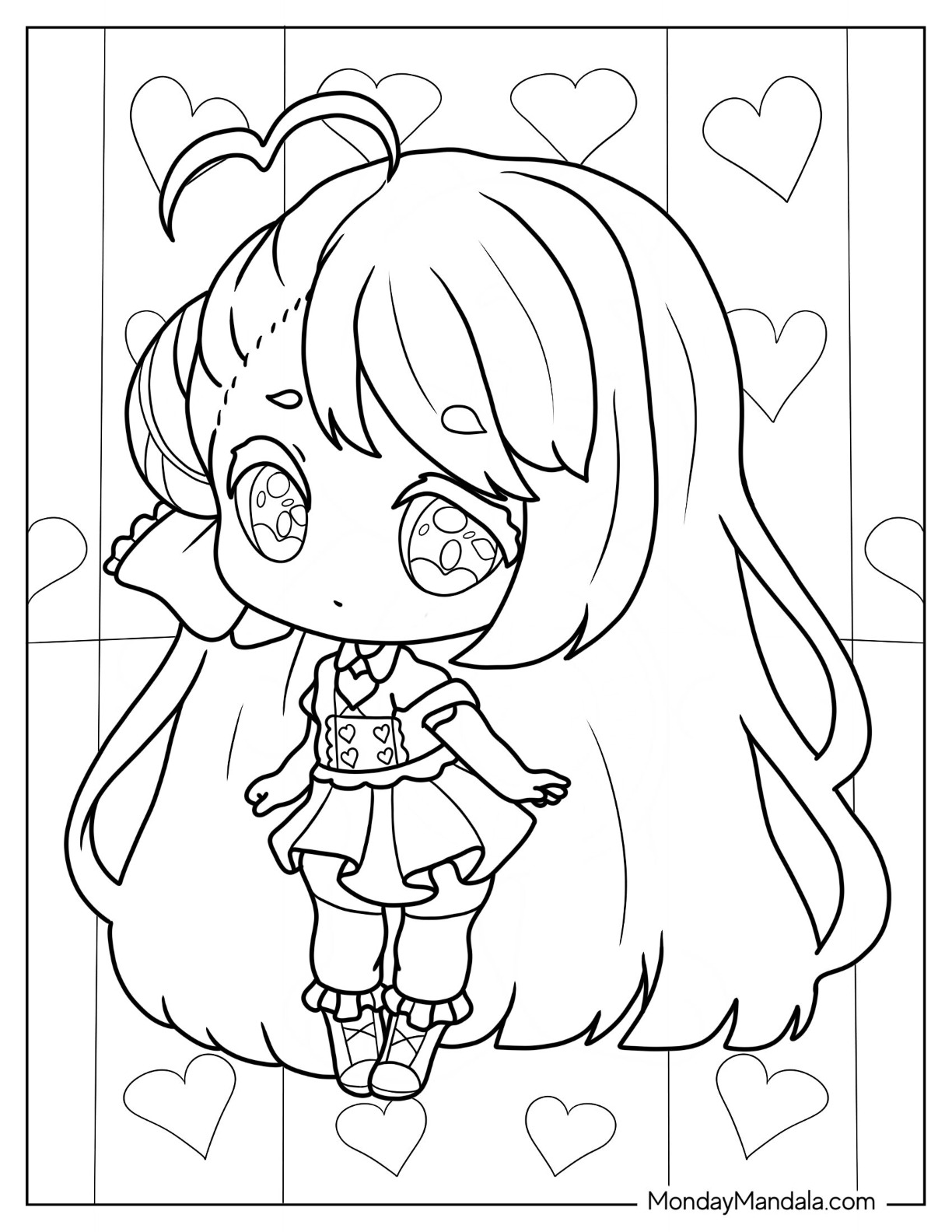 Chibi coloring pages free pdf printables