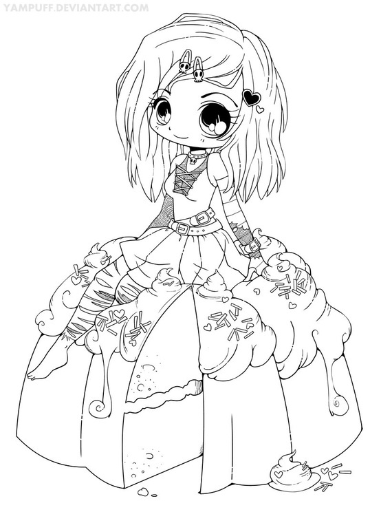 Chibi coloring pages printable