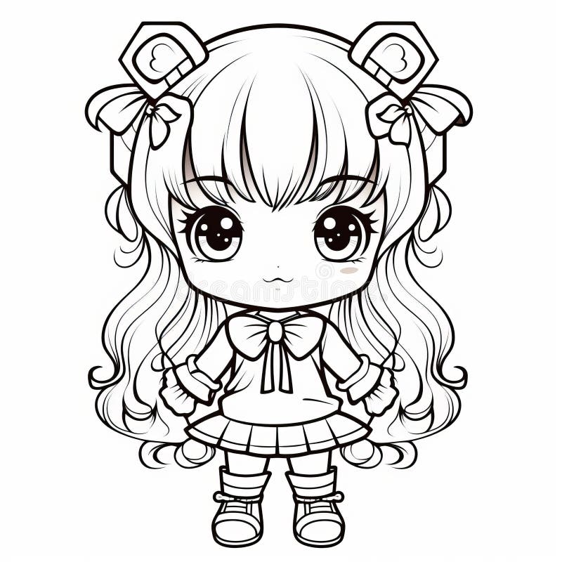 Chibi coloring pages stock illustrations â chibi coloring pages stock illustrations vectors clipart