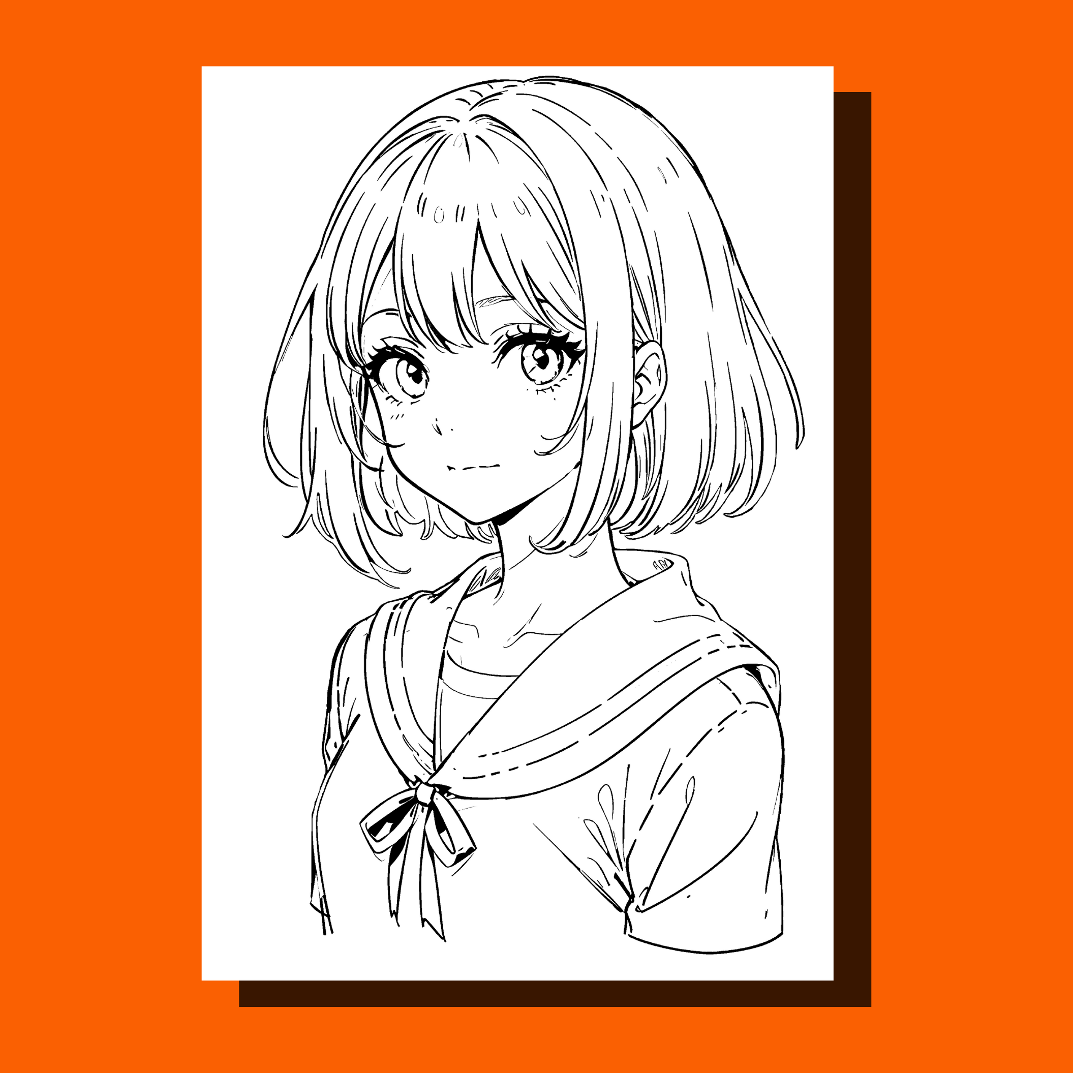 Cute anime girl coloring sheet made by teachers