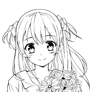 Anime girl coloring pages printable for free download