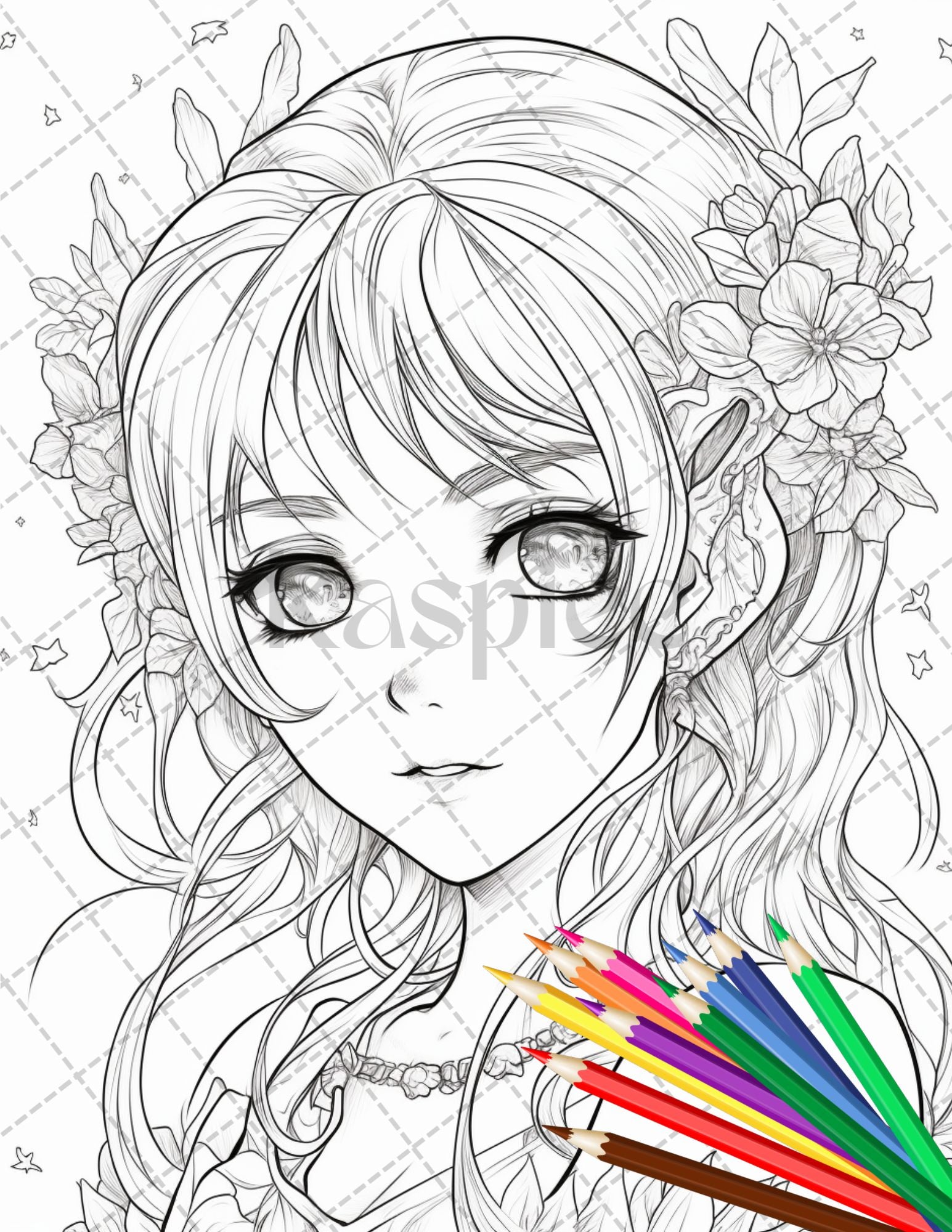 Anime fairy girl printable coloring pages for adults cute fairy gr â coloring