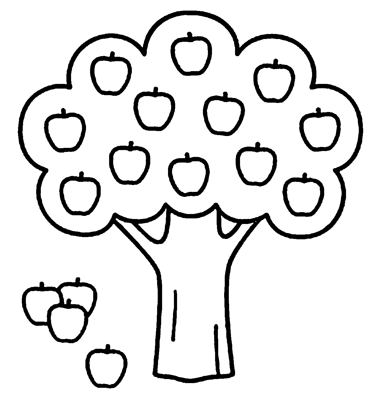 Apple tree coloring pages