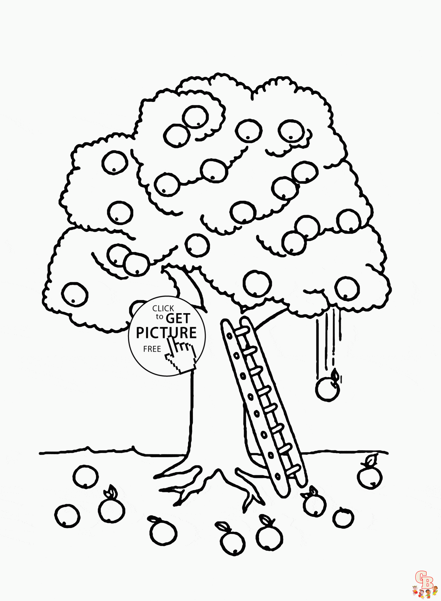 Find the best apple tree coloring pages online