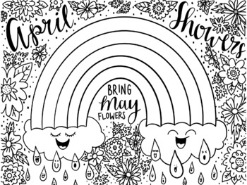 April showers bring may flowers coloring page