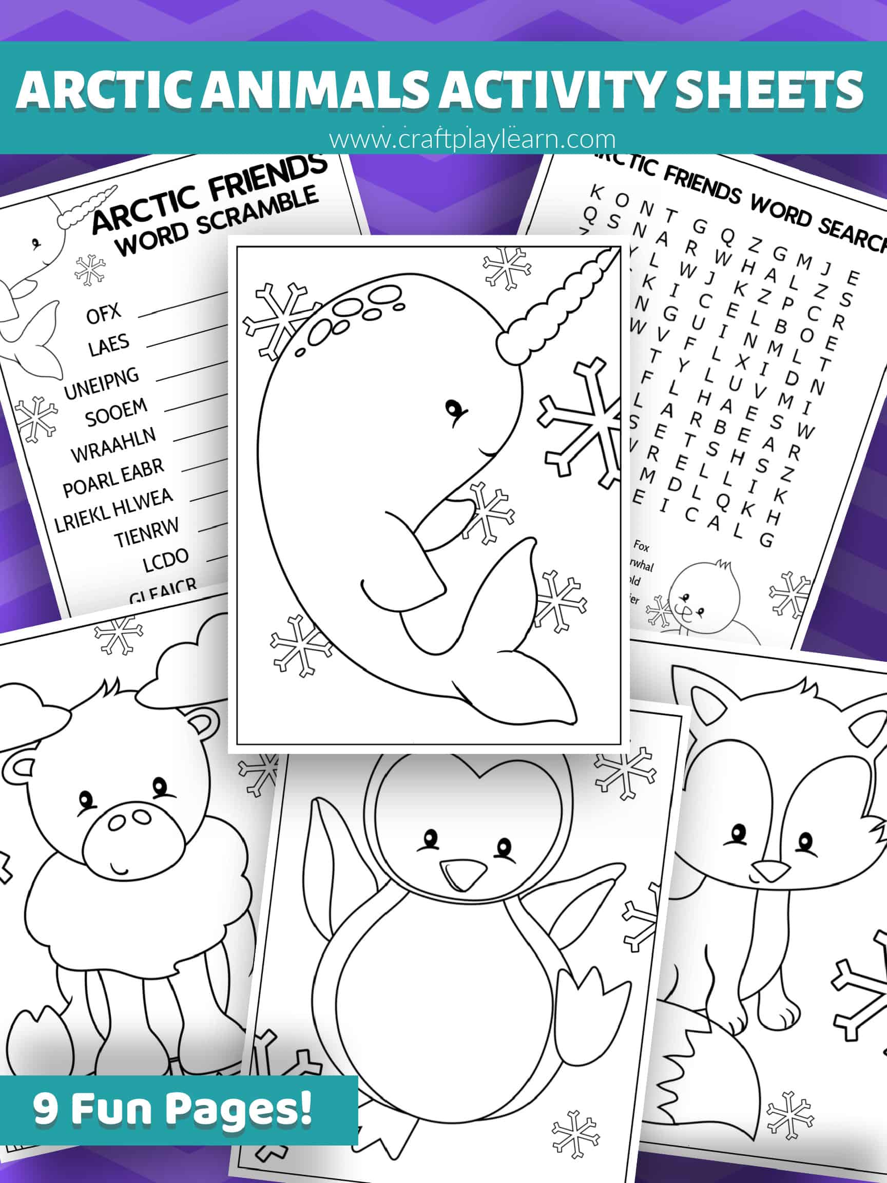 Arctic coloring pages for kids