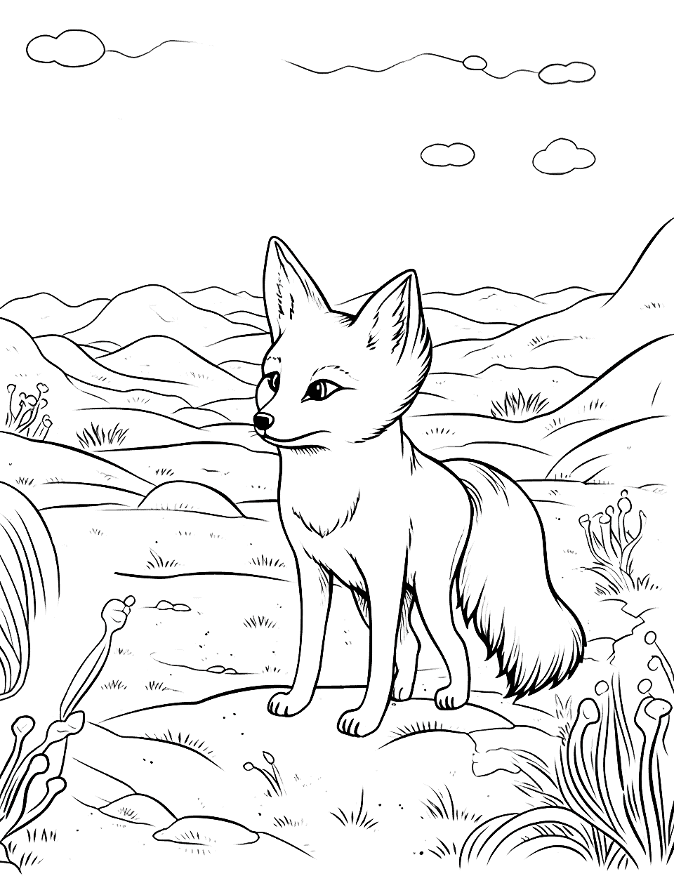 Fox coloring pages free printable sheets