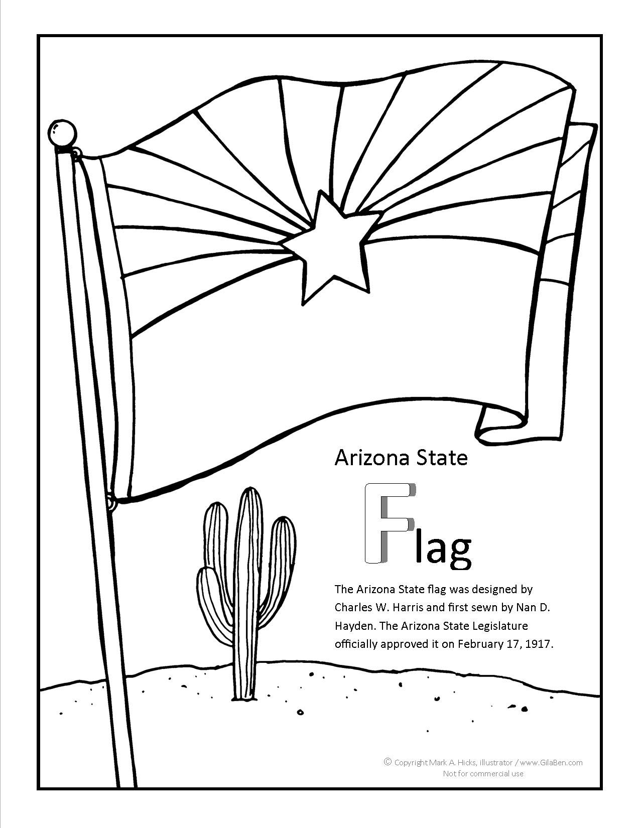 Discover the beauty of arizona with this flag coloring page