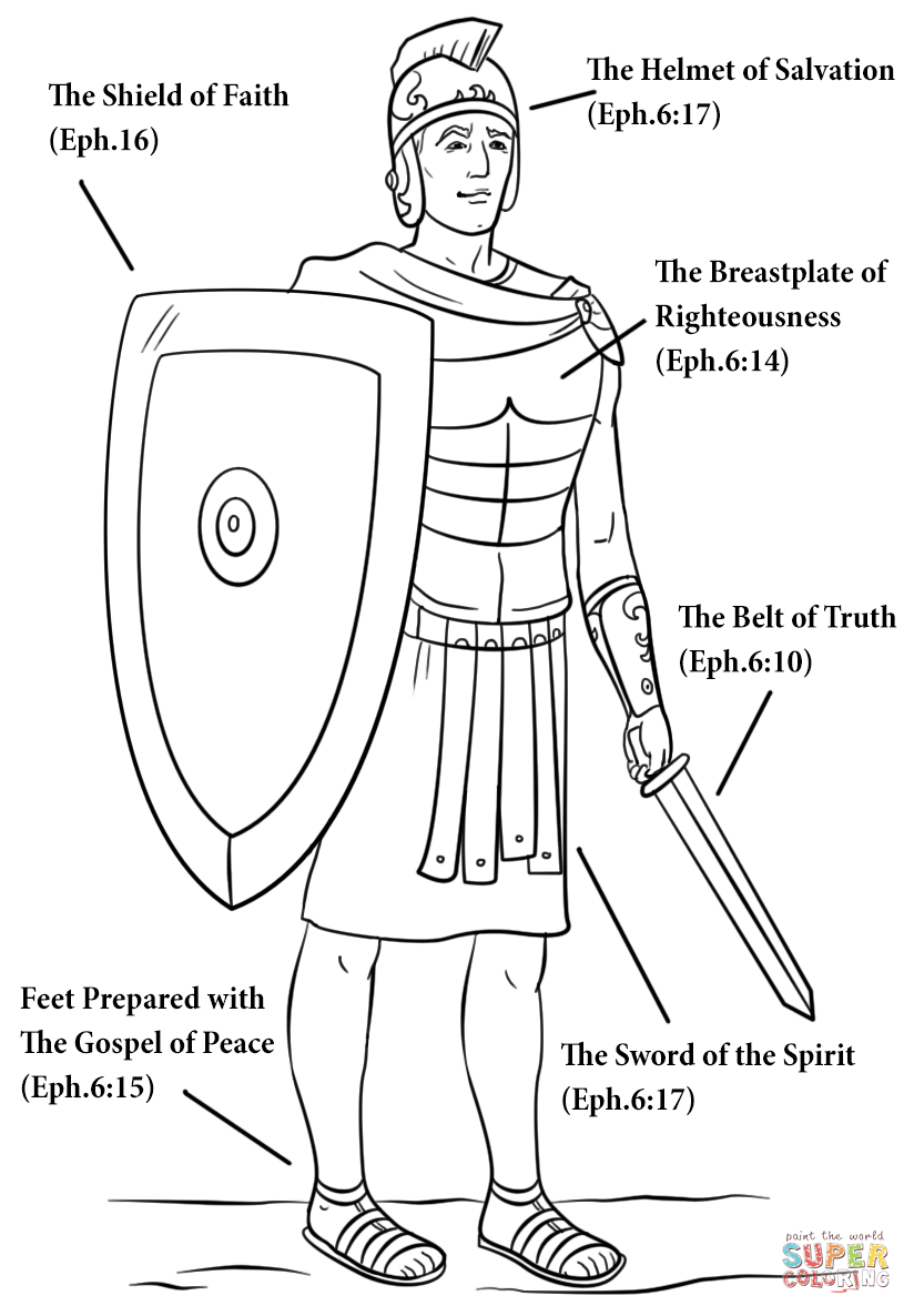 Armour of god coloring page free printable coloring pages