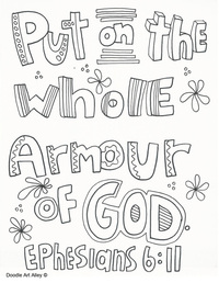 Armor of god coloring pages