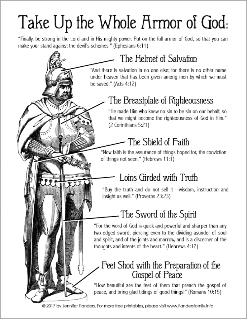 Armor of god coloring page