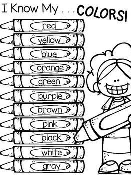 Color words freebie preschool learning preschool worksheets teaching colors