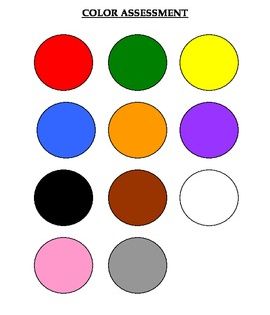 Color assessment sheet c preschool colors early childhood activities assessment