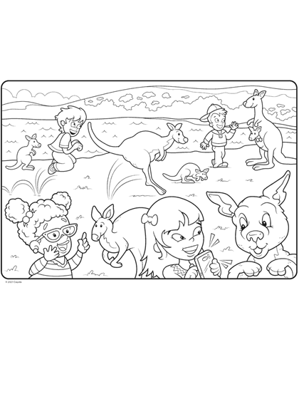 Colors of the world kangaroo coloring page