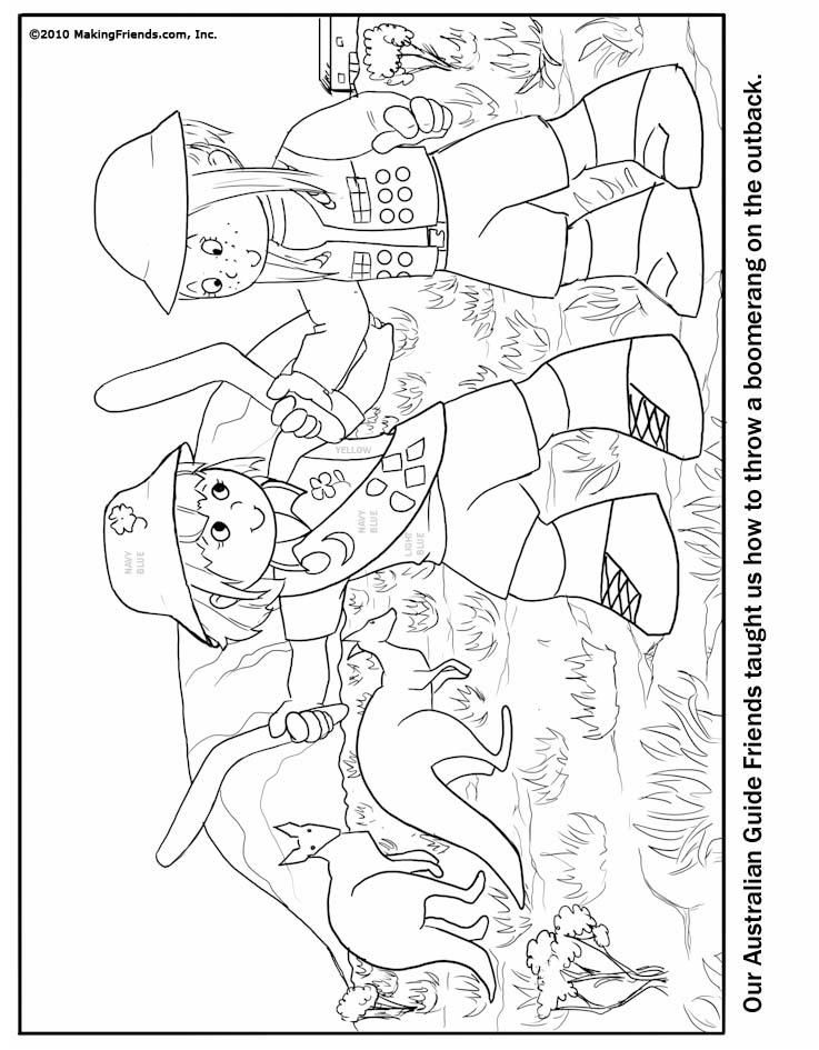 Australian girl guide coloring page