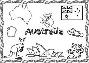 Australia coloring page by michelles treasures tpt