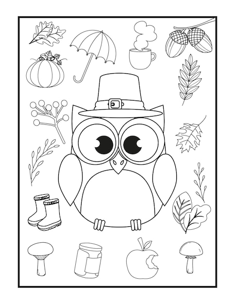 Premium vector autumn coloring pages for kids