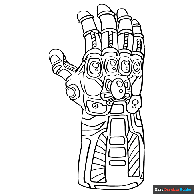 Infinity gauntlet from the avengers coloring page easy drawing guides