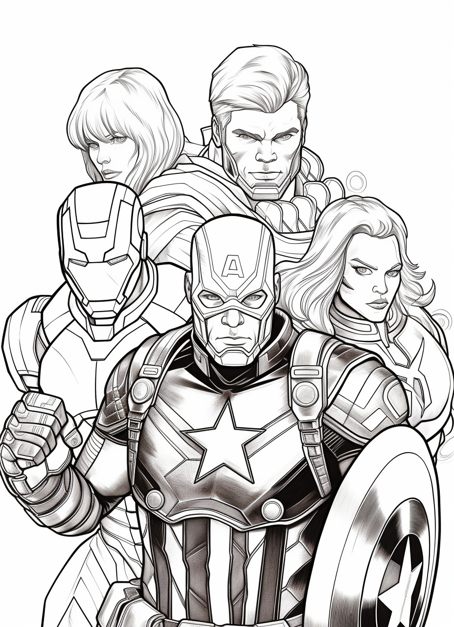 Avengers colouring pages easy