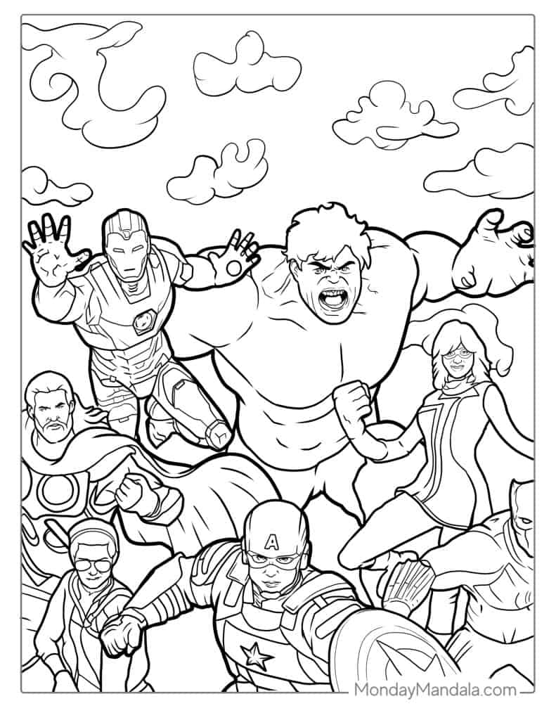 Hulk coloring pages free pdf printables