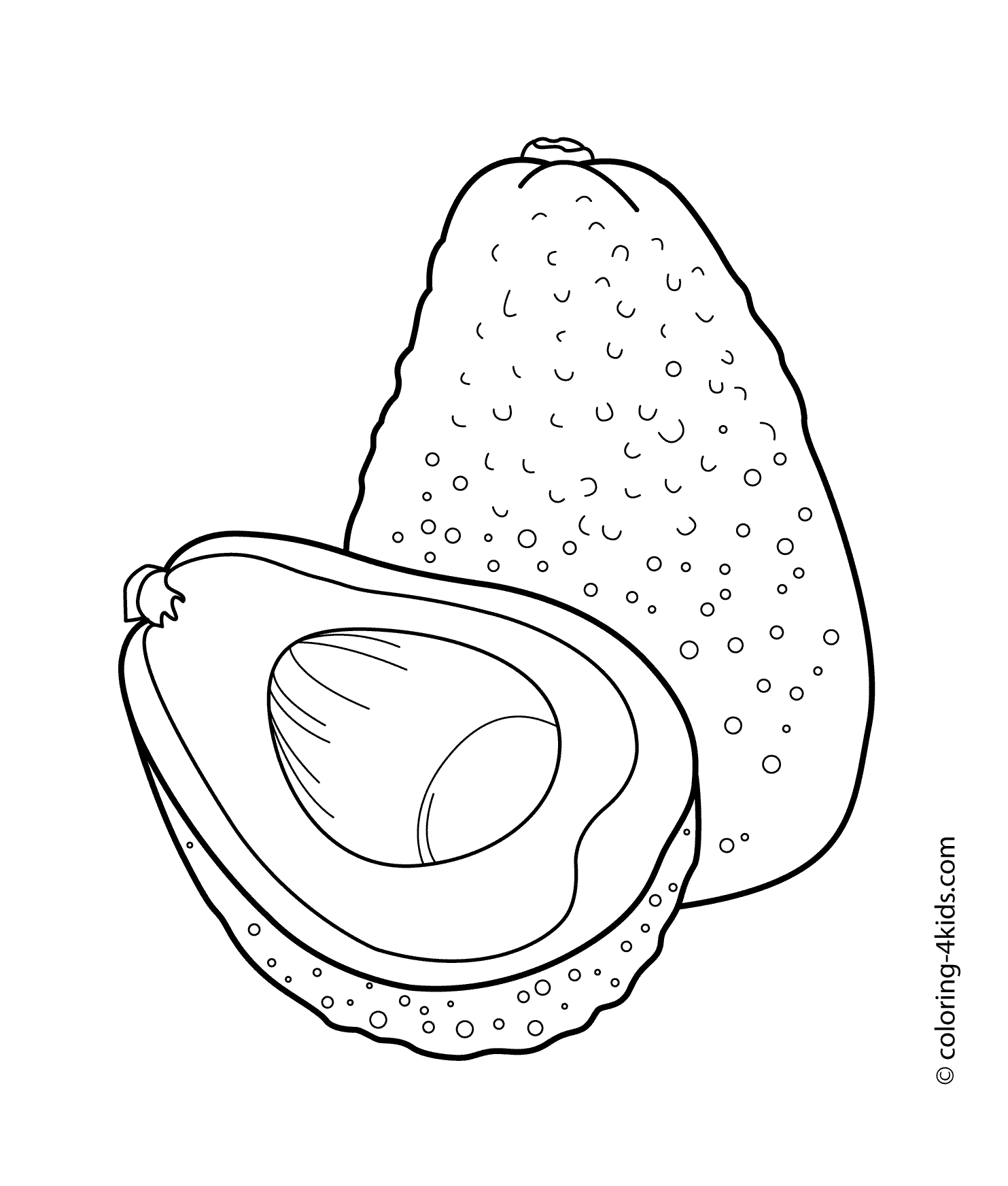 Avocado coloring pages printable for free download