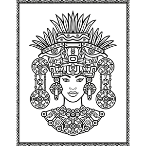 Aztec and mayan coloring book warriors totem masks artifacts rituals and art