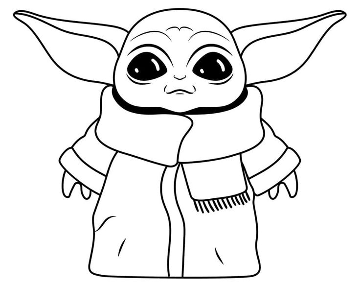 Free printable baby yoda coloring page