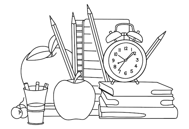 Premium vector back to school coloring page