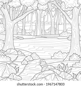 Thousand coloring book landscape royalty