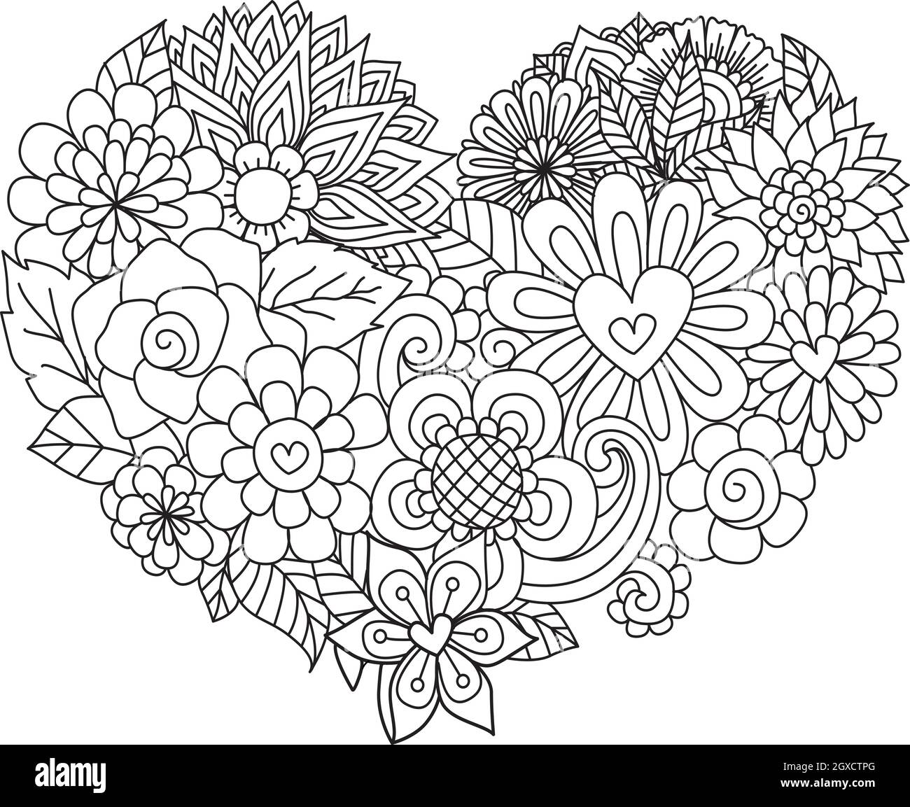 Adult coloring black and white stock photos images