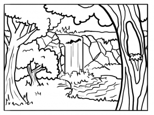 Forest background coloring pages