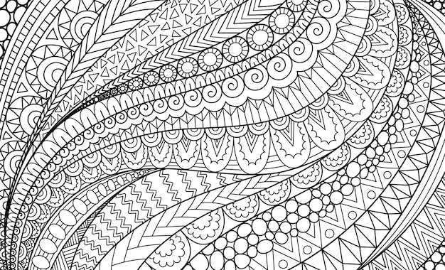 Premium vector abstract line art for background adult coloring book coloring page illustration