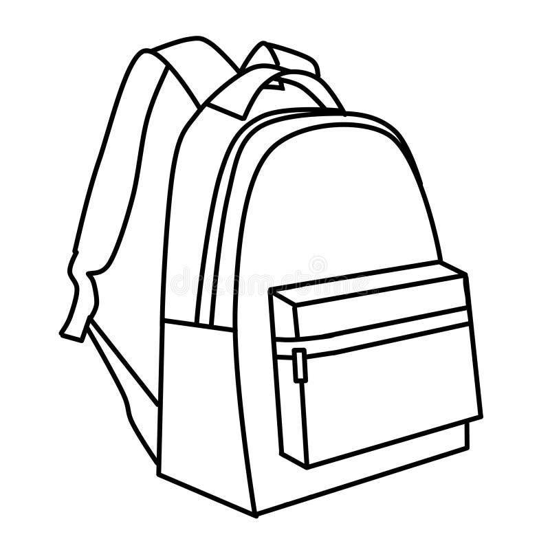 Backpack coloring page stock illustrations â backpack coloring page stock illustrations vectors clipart