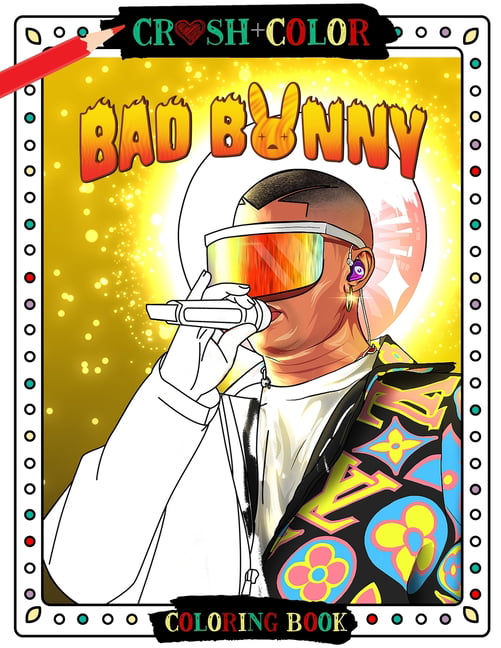 Bad bunny coloring book paperback