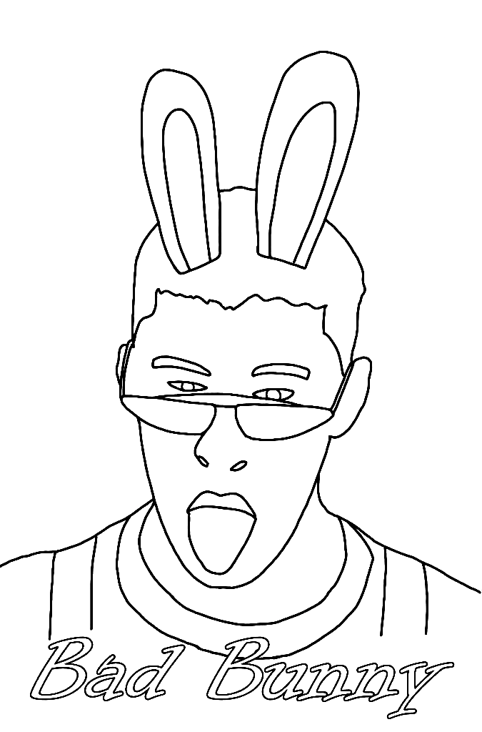 Bad bunny coloring pages printable for free download